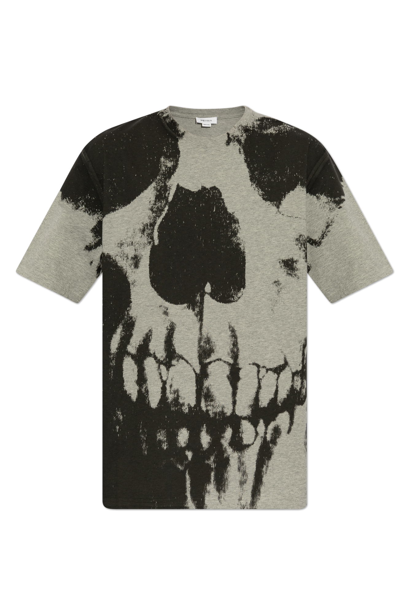 Tシャツ・カットソー ALEXANDER MCQUEEN Men T Shirts 815067 QTAC5 0582 GREY Men's Skull T-shirt in Grey & Silver | McQueen US